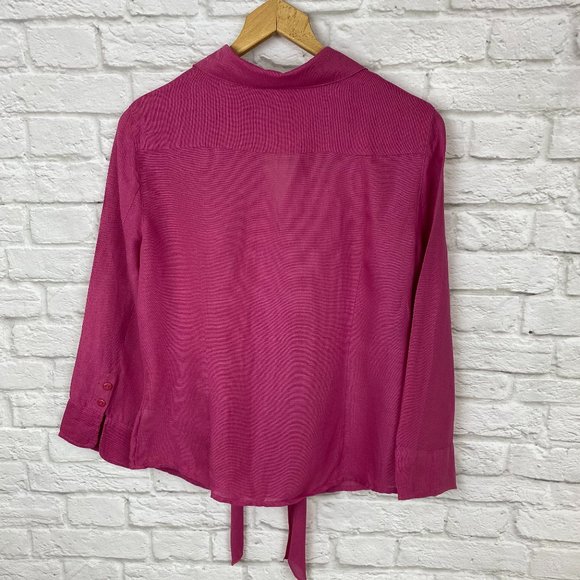 Nic & Zoe Fuschia Pink Linen Blouse - Picture 5 of 5